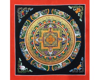 祝福された 115 x 73 cm グル リンポチェ タンカ アート