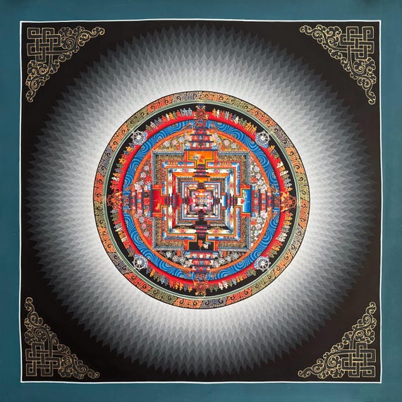 Original Kalachakra Mandala Thangka, HH Dalai Lama, Handmade