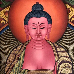 Lama Painted Master Quality Amithabha Buddha Thangka, Rare Genuine Hand Painted Tibetan thangka, Thangka Gold leaf Painting