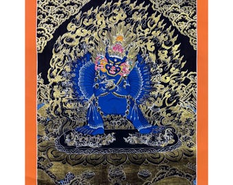 Genuine Hand Painted Yamantaka Tibetan thangka, thangka Gold leaf Painting