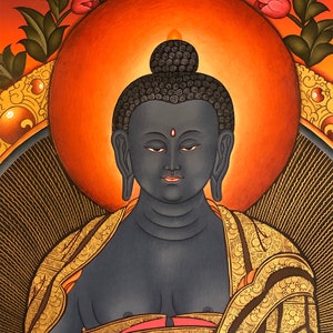Lama Painted Master Quality 24k Gold Master Quality Medicine Buddha Thangka