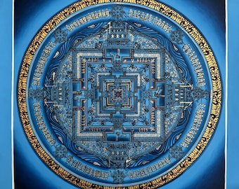 102 x 102 cm マスター品質のカラチャクラマンダラタンカアート