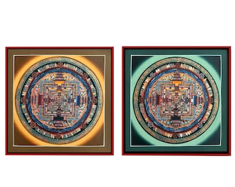 Set of 2 pcs of Kalachakra Mandala Painting