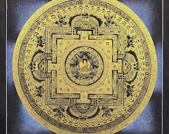 仏陀曼荼羅タンカ｜仏教壁画｜神聖なチベット美術｜瞑想曼荼羅