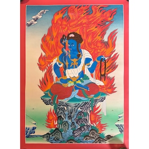 Acala Thangka Painting, Handmade Sacred Thangka Painting for Meditation and Good Luck to house, Tibetan Wall Decoration Painting