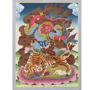 Fine Quality Dorje Drollo Thangka Painting, Handmade Sacred Thangka Painting for Meditation