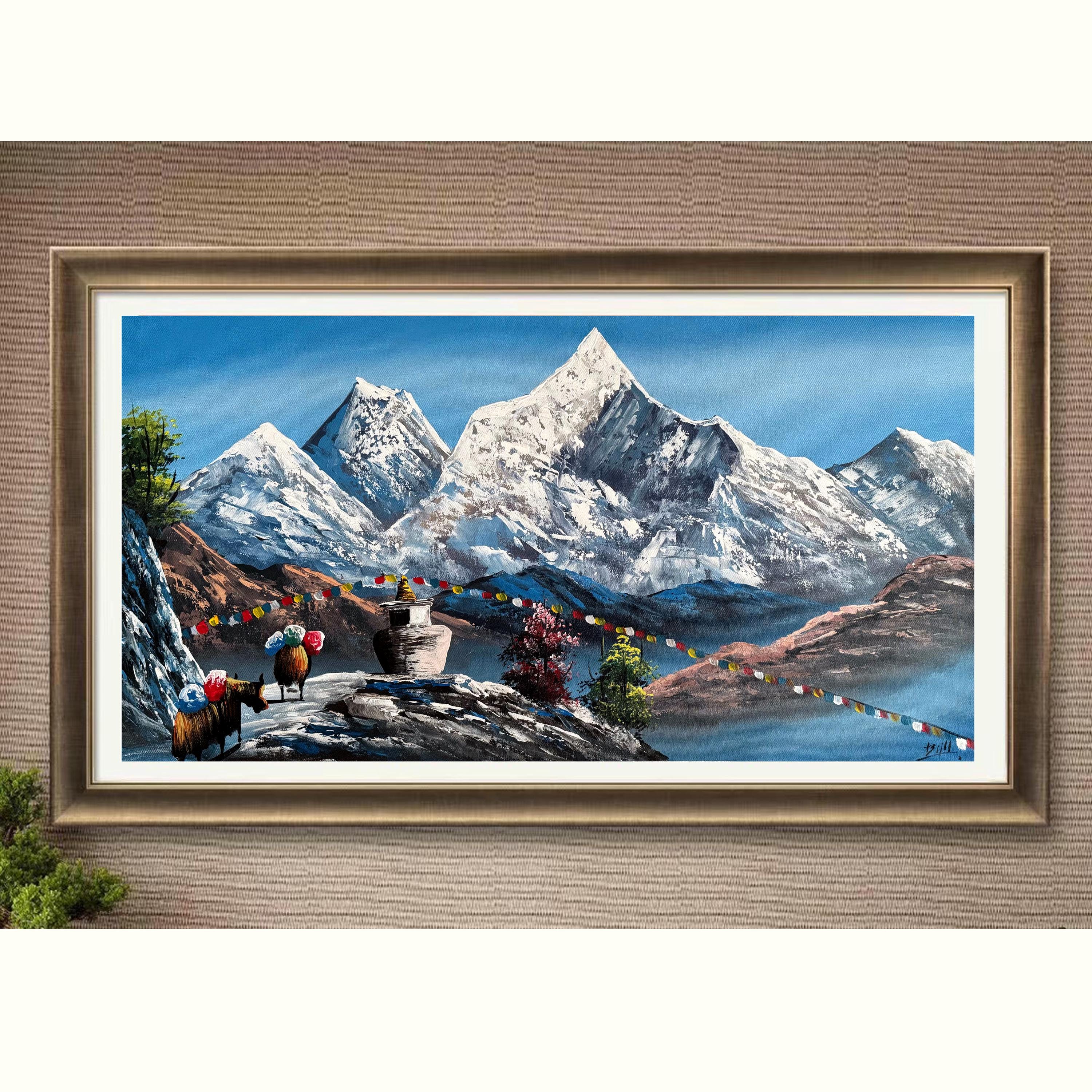 88x47cm Abstract Art of Mount Everest, Best for Office and Home