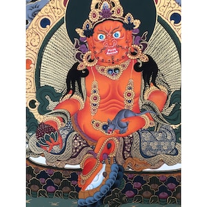 Best Quality Zambala Thanka Painting, God of Wealth, Tibetan Wall Art for Decoration