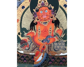 Best Quality Zambala Thanka Painting, God of Wealth, Tibetan Wall Art for Decoration