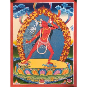 Best Quality Vajrayogini Thangka Painting, Handmade Thangka on Cotton Canvas From Nepal