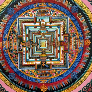 Kalachakra Mandala Thangka, Wheel of Time Ar-HH Dalai Lama image 3
