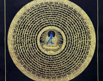 Peinture bouddha mandala thangka, médecine de guérison, art tibétain peint à la main pour le yoga, la méditation, la décoration et bonne chance dans votre espace