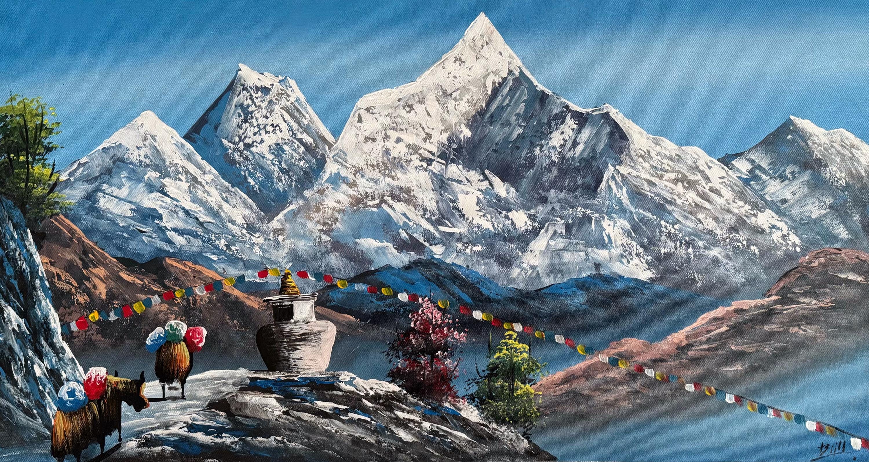88x47cm Abstract Art of Mount Everest, Best for Office and Home