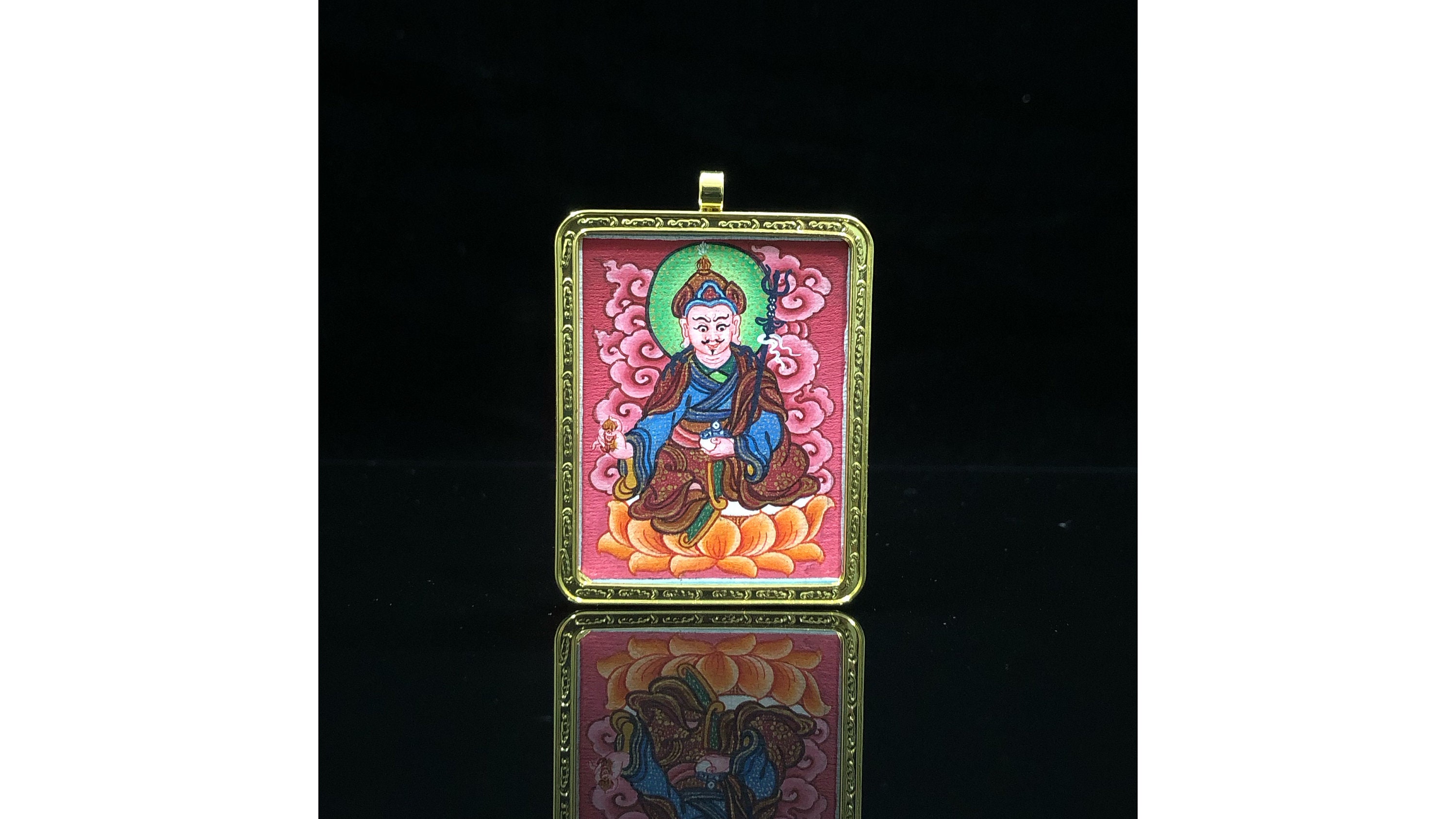 Genuine Tibetan Hand Painted Guru Rinpoche, Padmasambhava Ghau