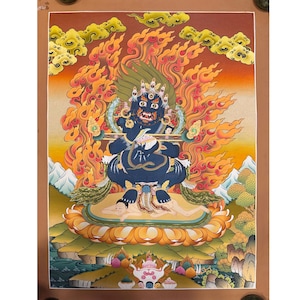 Vajra Panjarnatha Sakya Mahakala, Bhairab Thangka,  Sacred Thangka Painting for Meditation and Good Luck