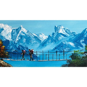 希少❗️お値引きしました‼️昭和の米びつ　エベレストEverestストッカー Mt. Everest Acrylic Painting, Abstract Art of Mountain, Best for