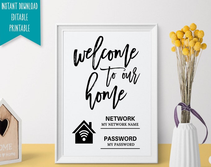 Editable Wifi Sign Template: Airbnb Host Printable (canva) - Etsy