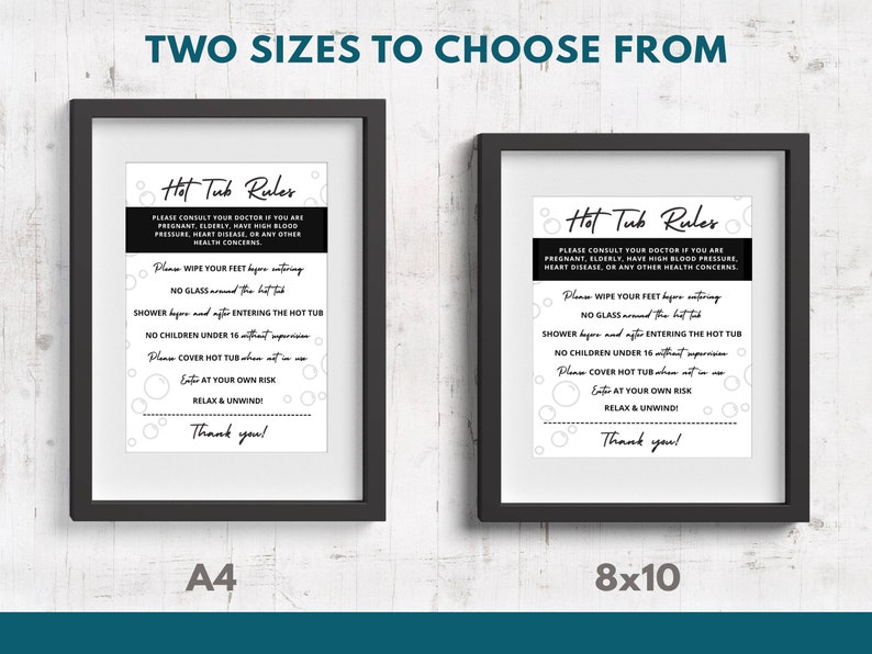 RED OCEAN Panneau « Hot Tub Rules » Et Plaques « Hot Tub