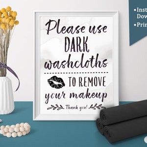 AirBnB Signs Makeup, Canva Template - Instant Download Printable; AirBnB Template - Tools for AirBnB Hosts