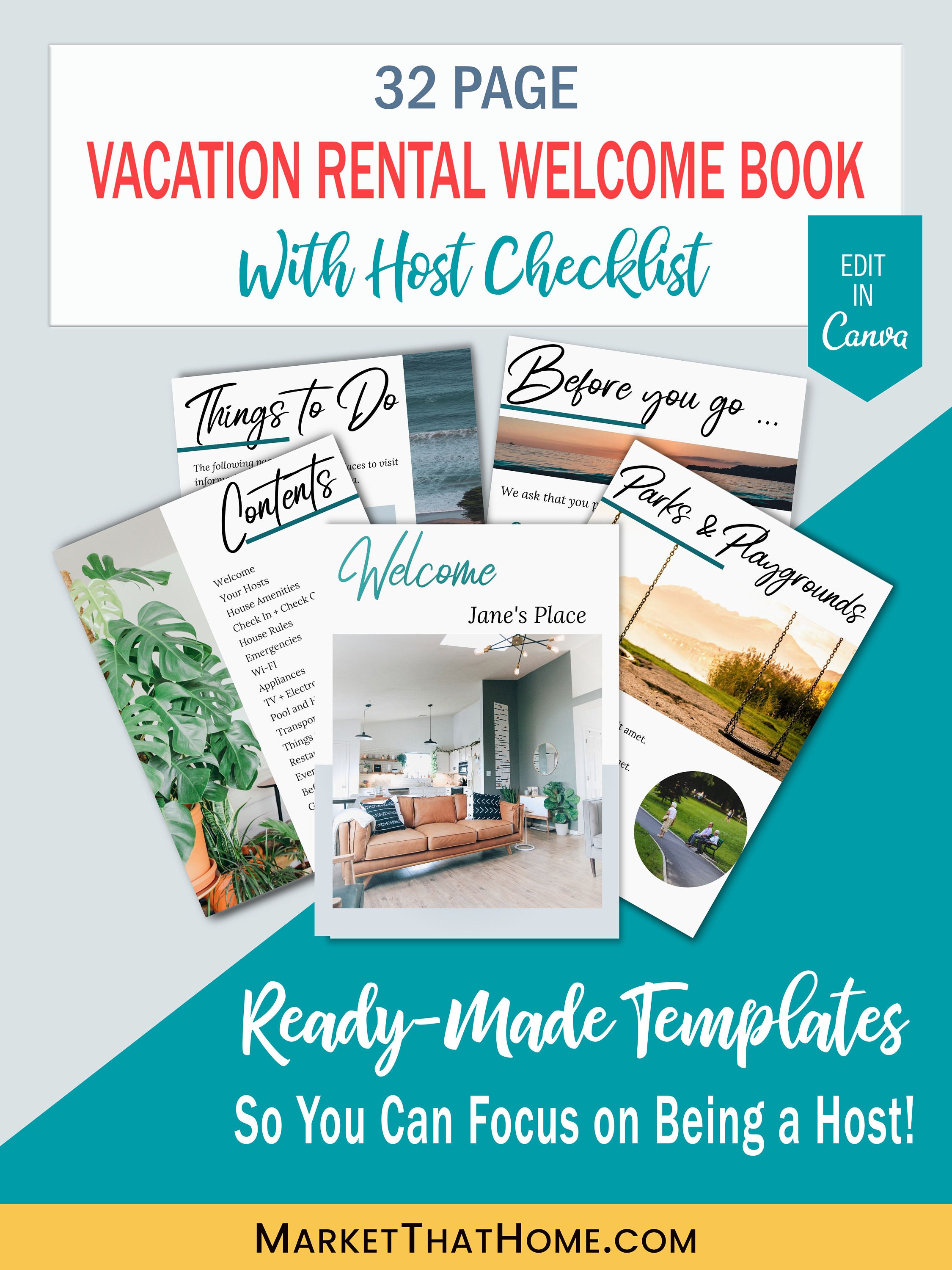Vacation Rental Book Template AirBnB Book Etsy España Vacation Rental Book Template AirBnB Book Etsy España