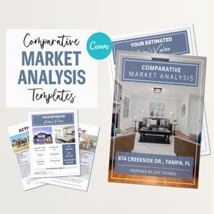 CMA Real Estate Comparative Market Analysis Packet | Canva Template for Realtors Marketing Strategy for Real Estate CMA Template