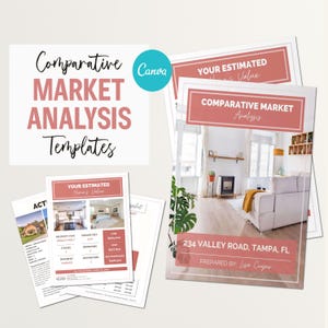 CMA Real Estate Comparative Market Analysis Packet | Canva Template for Realtors Marketing Strategy for Real Estate Template