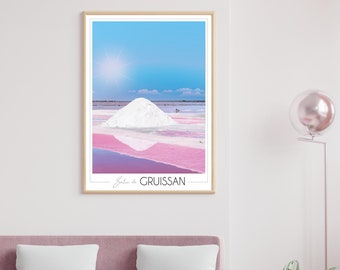 Gruissan travel poster • Camelle Salin • Travel Poster • City poster • Art • art deco poster • Home decoration • Vintage poster