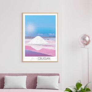 Affiche voyage Gruissan • Camelle Salin • Travel Poster • Poster ville • Art • art deco poster • Décoration maison • Poster Vintage