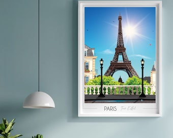 Affiche Paris Tour Eiffel • Poster • Affiche de voyage • Travel Poster • cadeau personnalisé • French Touch