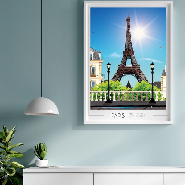 Affiche Paris Tour Eiffel • Poster • Affiche de voyage • Travel Poster • cadeau personnalisé • French Touch