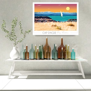 Cap d Agde Travel Poster • Richelieu Beach • Travel Poster • Vintage Poster • City Poster • Wall Art • Decoration • Original Gift