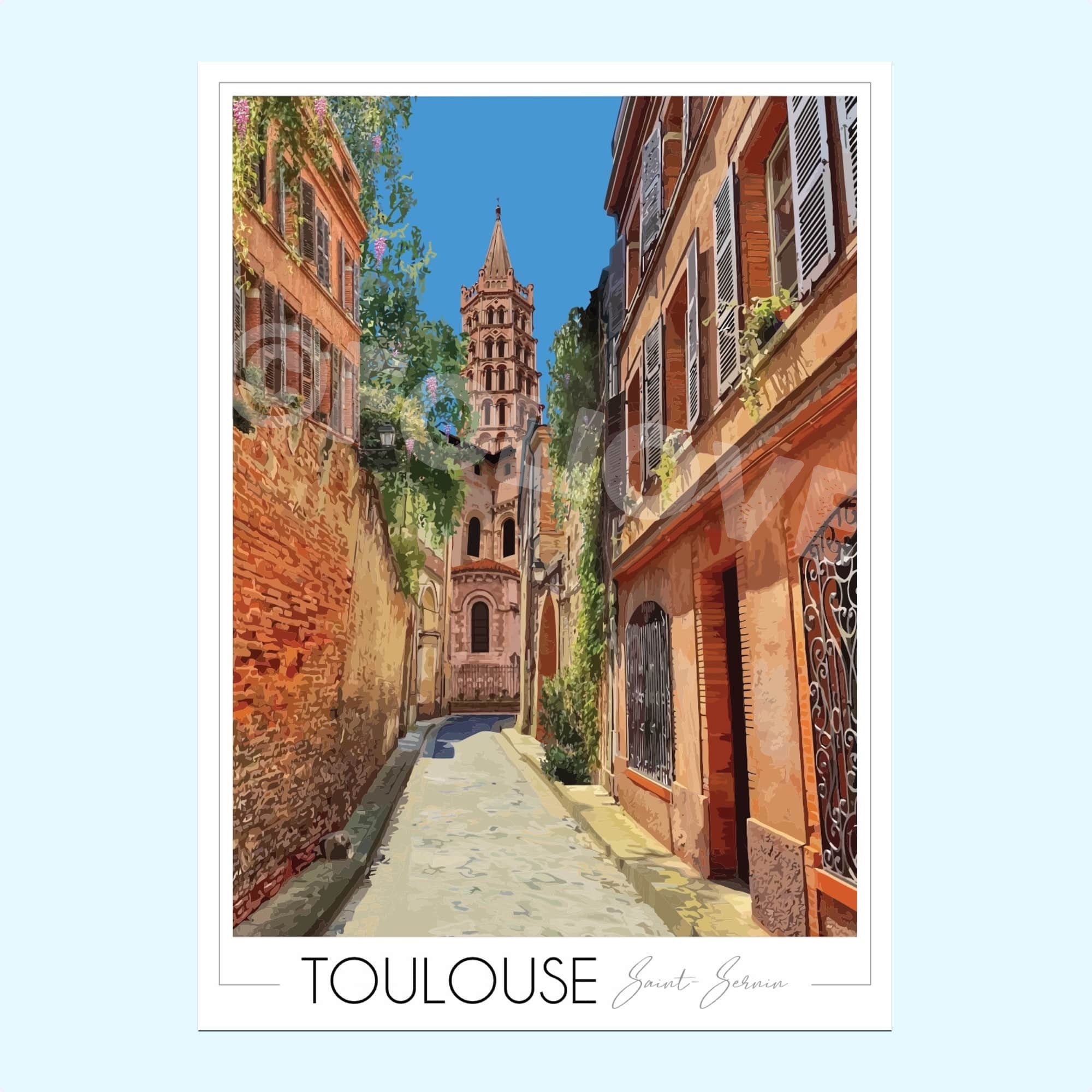 Travel Poster Toulouse Travel Poster Toulouse Poster France Etsy UK