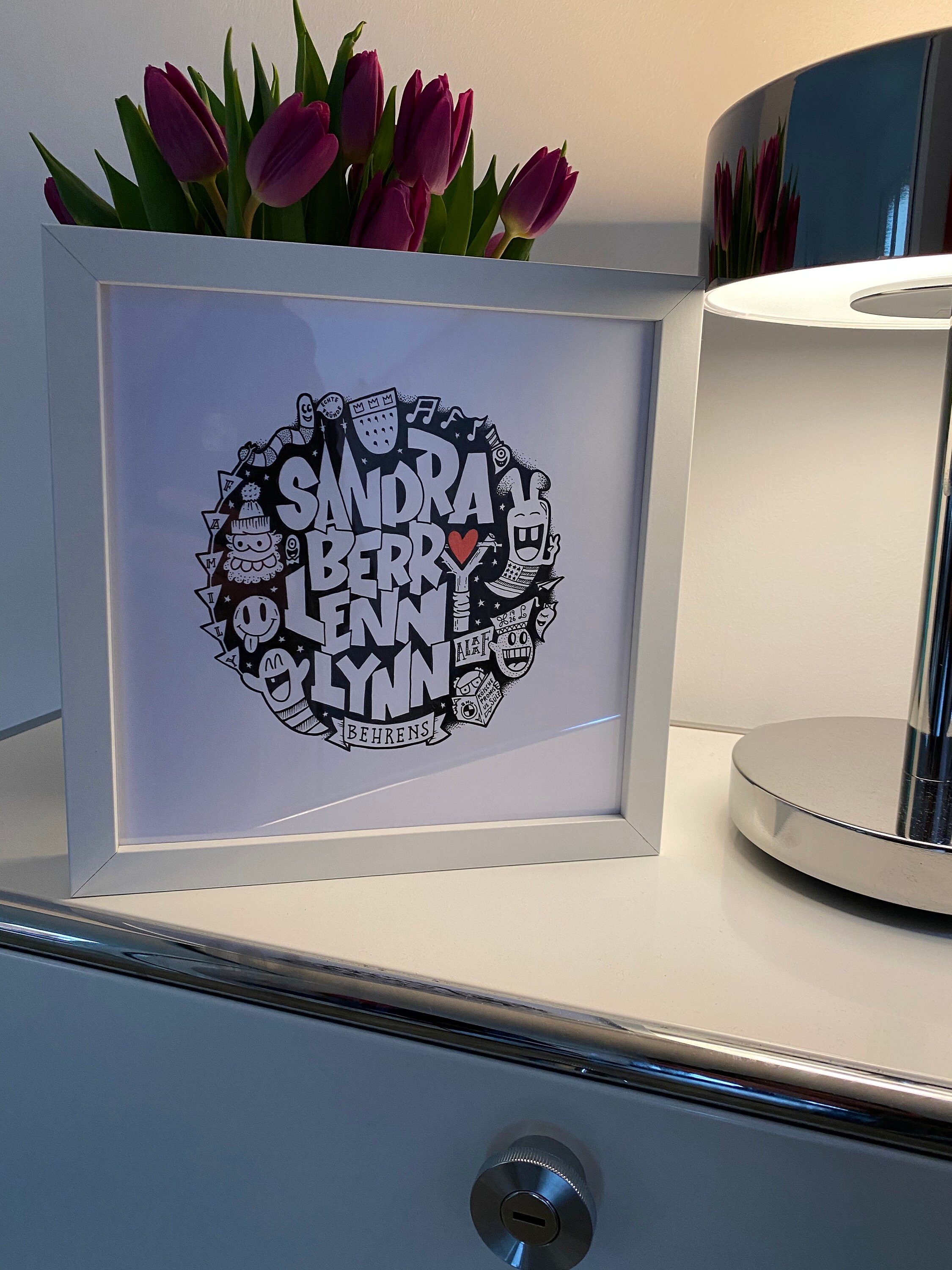 Personalisierte Bilder als Doodle mit Namen und Etsy