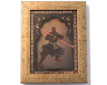 Digital Art Darth Maul / Mughal Style Art (Sizes A3, A5)