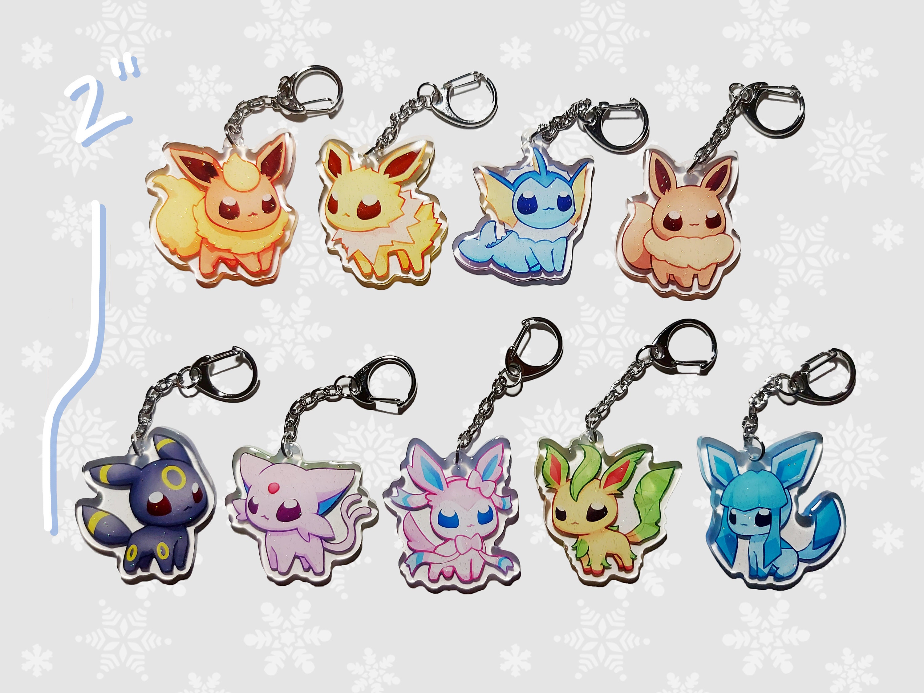 Dessert Eeveelutions!  Acrylic Charms – PeachyMothShop