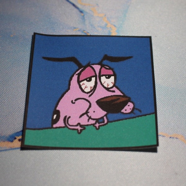 Funny Stressed Out Courage The Cowardly Dog Meme Matte Sticker