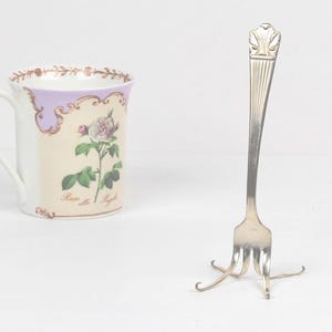 Vintage Silver Plated Fork Easel: Unique Photo & Card Holder