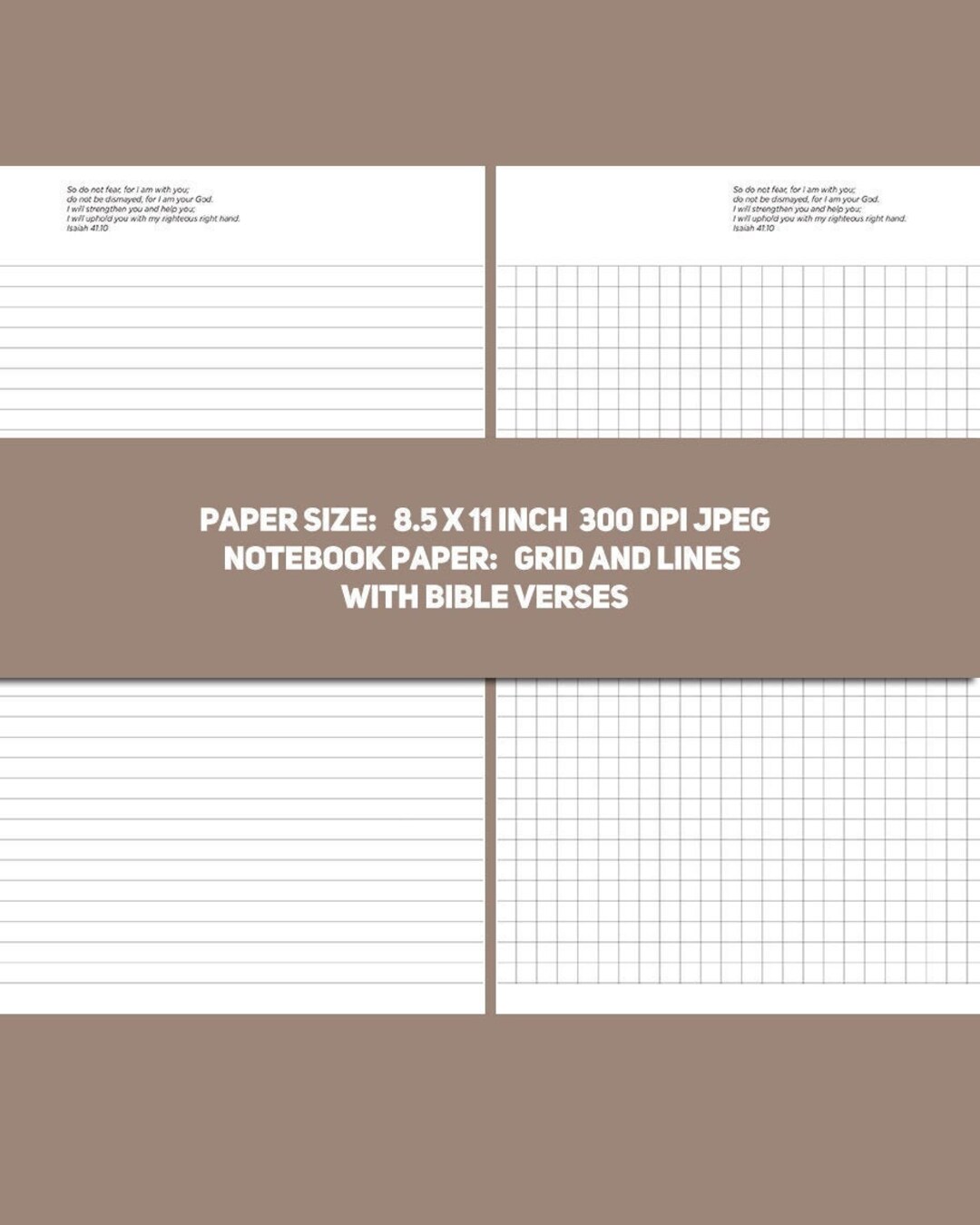 Digital Format for Printing at Home / Notebook Paper With Bible Verses ...