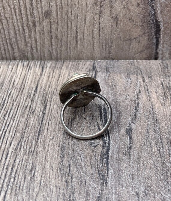 Native American Silver Leaf Ring with Turquoise - image 4