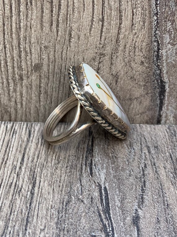 Native American Silver Tear Drop Ring - image 5