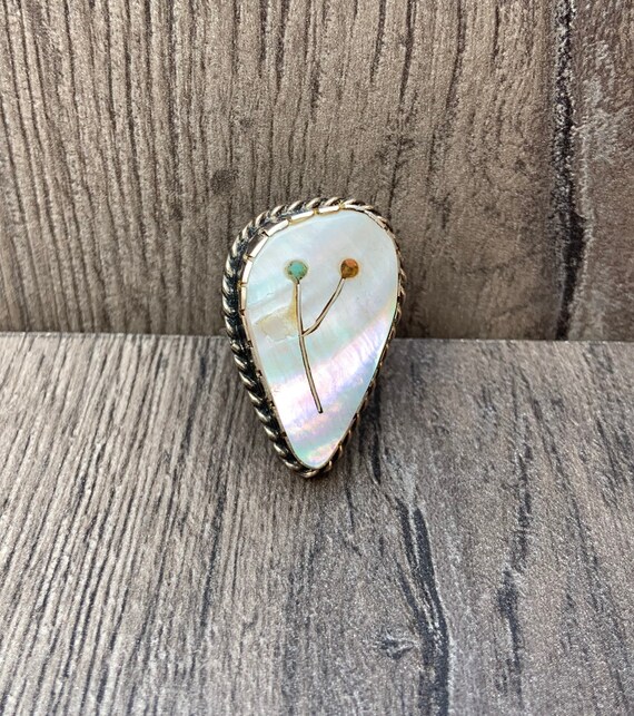 Native American Silver Tear Drop Ring - image 1