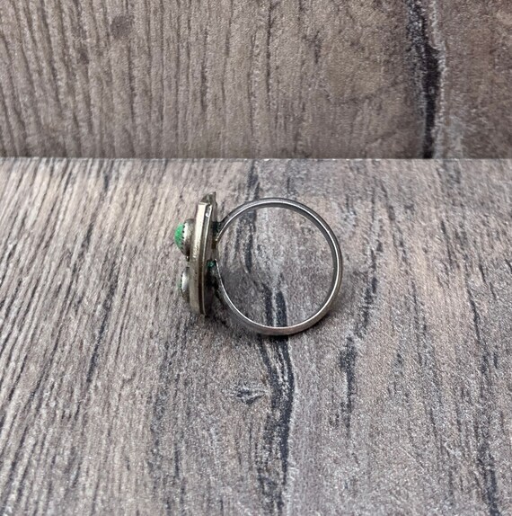 Native American Silver Leaf Ring with Turquoise - image 3