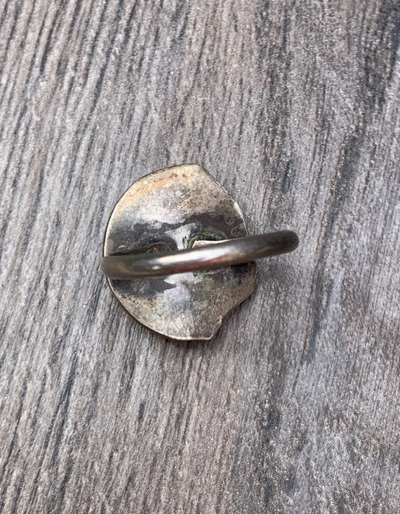Native American Silver Leaf Ring with Turquoise - image 6