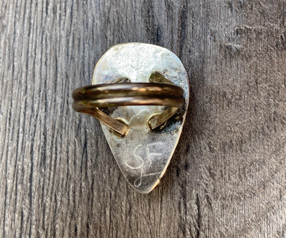 Native American Silver Tear Drop Ring - image 6