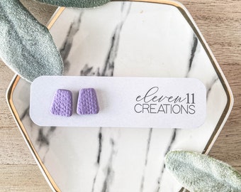 Purple Textured Stud Polymer Clay Earrings // Clay Earrings // Dangle Earrings // Gifts for Her // Statement Earrings // Handmade