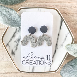 Black & Granite Polymer Clay Earrings /Summer Earrings /Granite / Clay Earrings / Dangle Earrings/Gifts for Her/Statement Earrings/Handmade