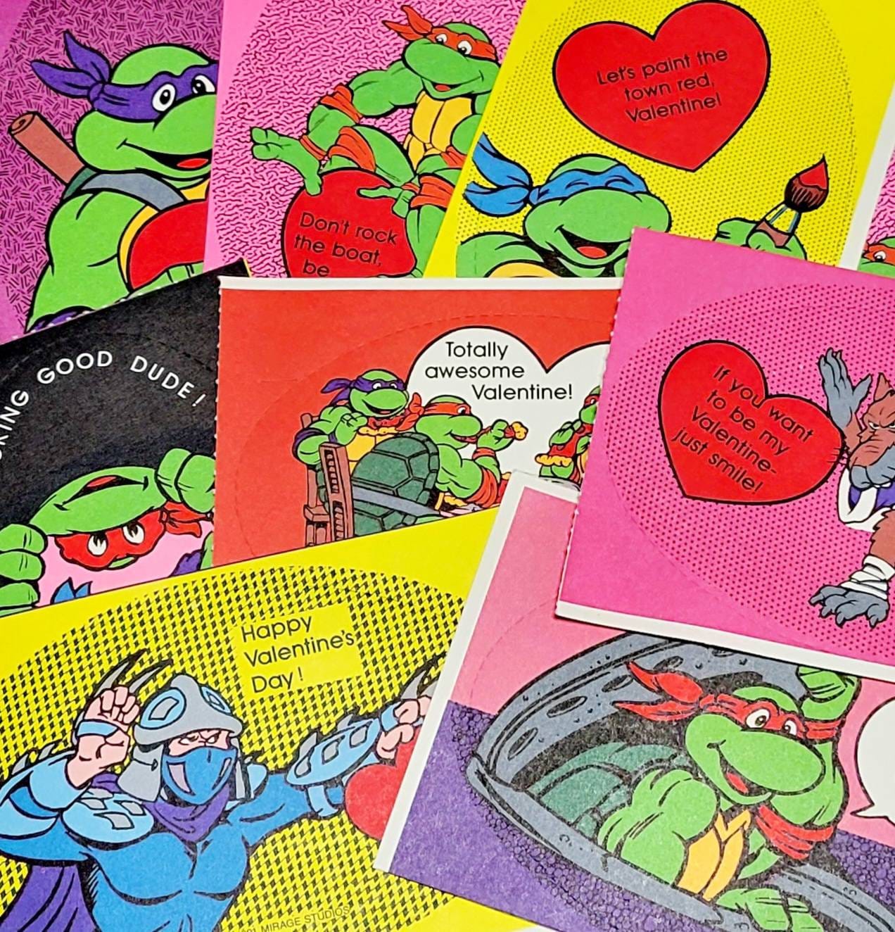 90's Teenage Mutant Ninja Turtles Valentine's Day Cards, image size:1272x1324