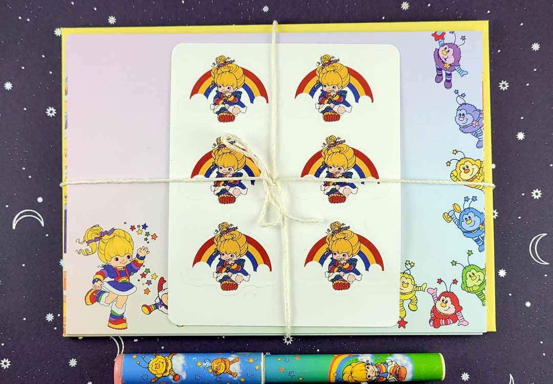 80s Rainbow Note Card Letter Set Etsy