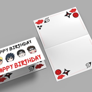 Digital Instant Download Ninja Kids, Teens, Adults Happy Birthday Card - cartoon, anime bday!