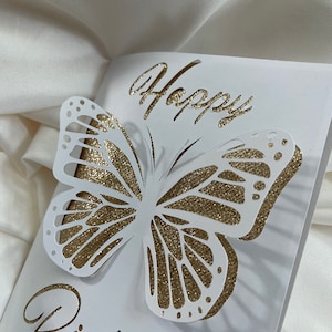 Cricut Verjaardag Vlinder Kaart Sjabloon PNG &SVG Bestand Instant Download